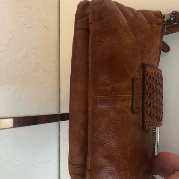 Vilenca Holland super soft Leather Crossbody purse Adjustable strap boho Cognac - Picture 8 of 11